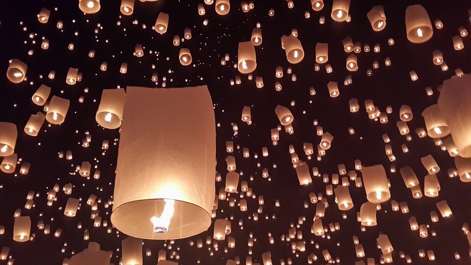 Paper lanterns.