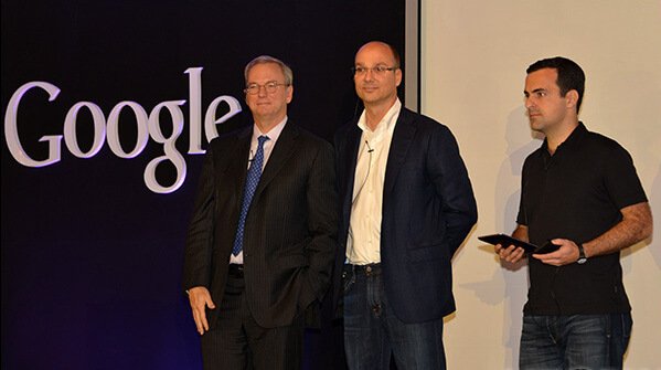 Andy Rubin with some colleagues at Google. 