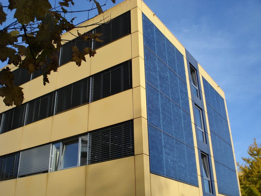 Solar panel on building eco-friendly workspaces
