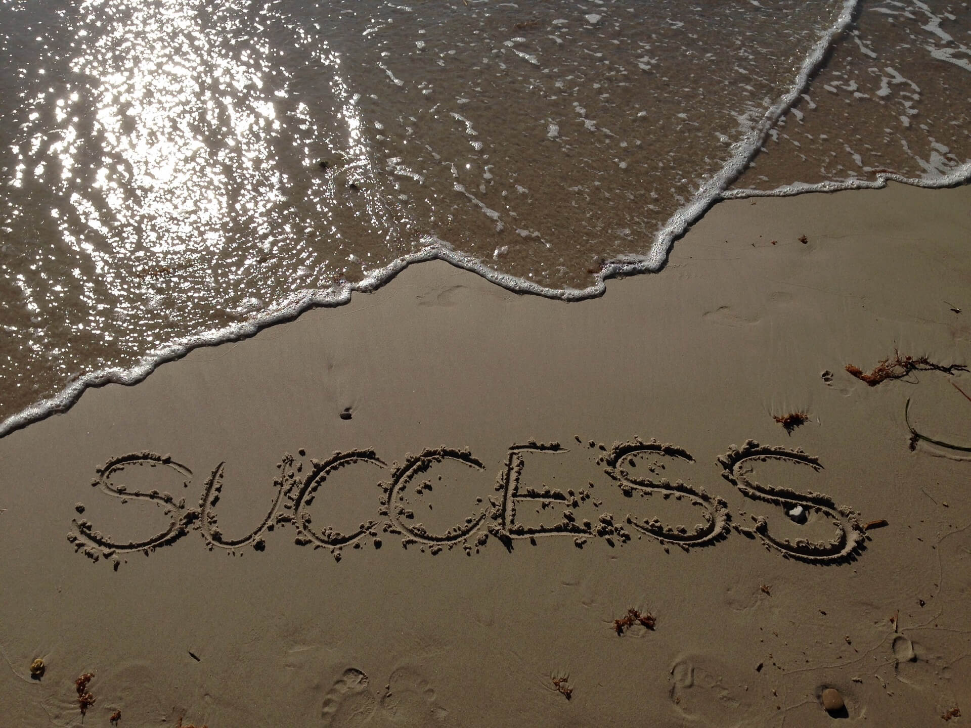 Success written on sand