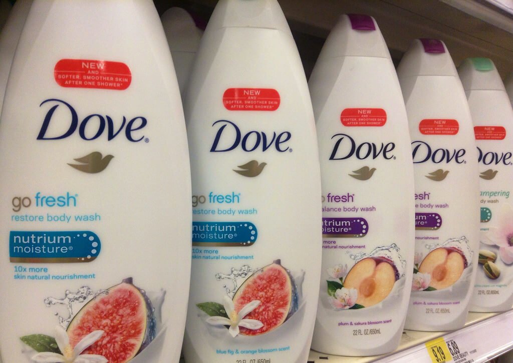 Dove ad for body wash