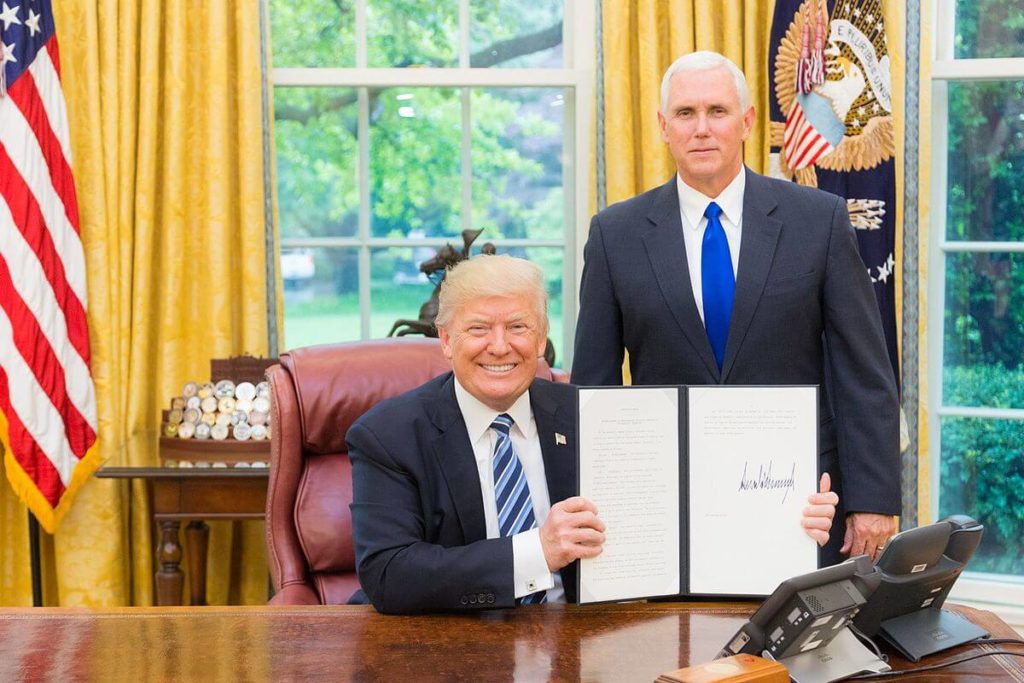 Donald Trump with Mike Pence. 