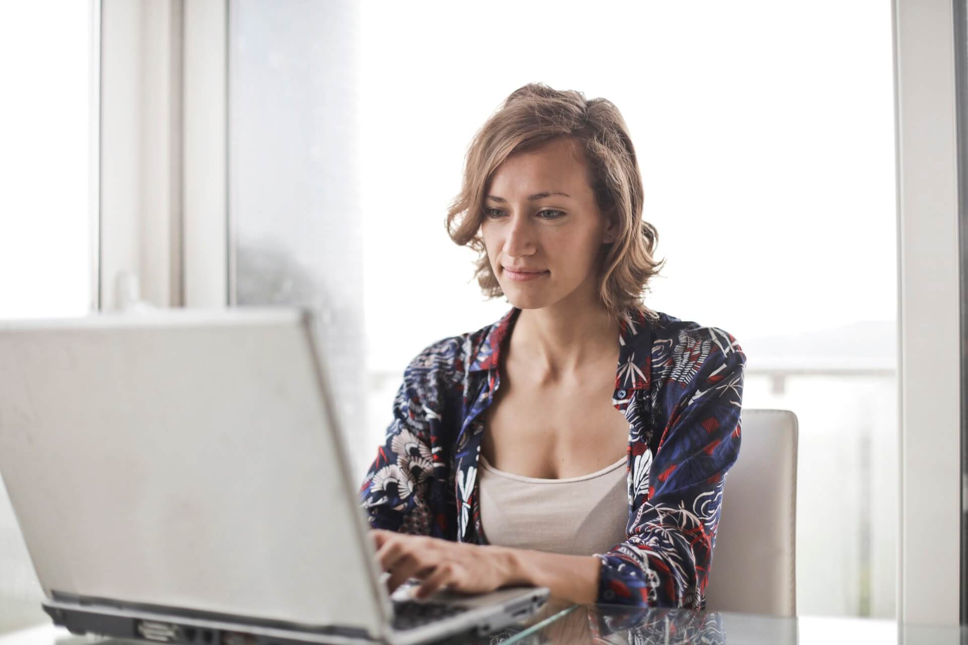 Woman using laptop