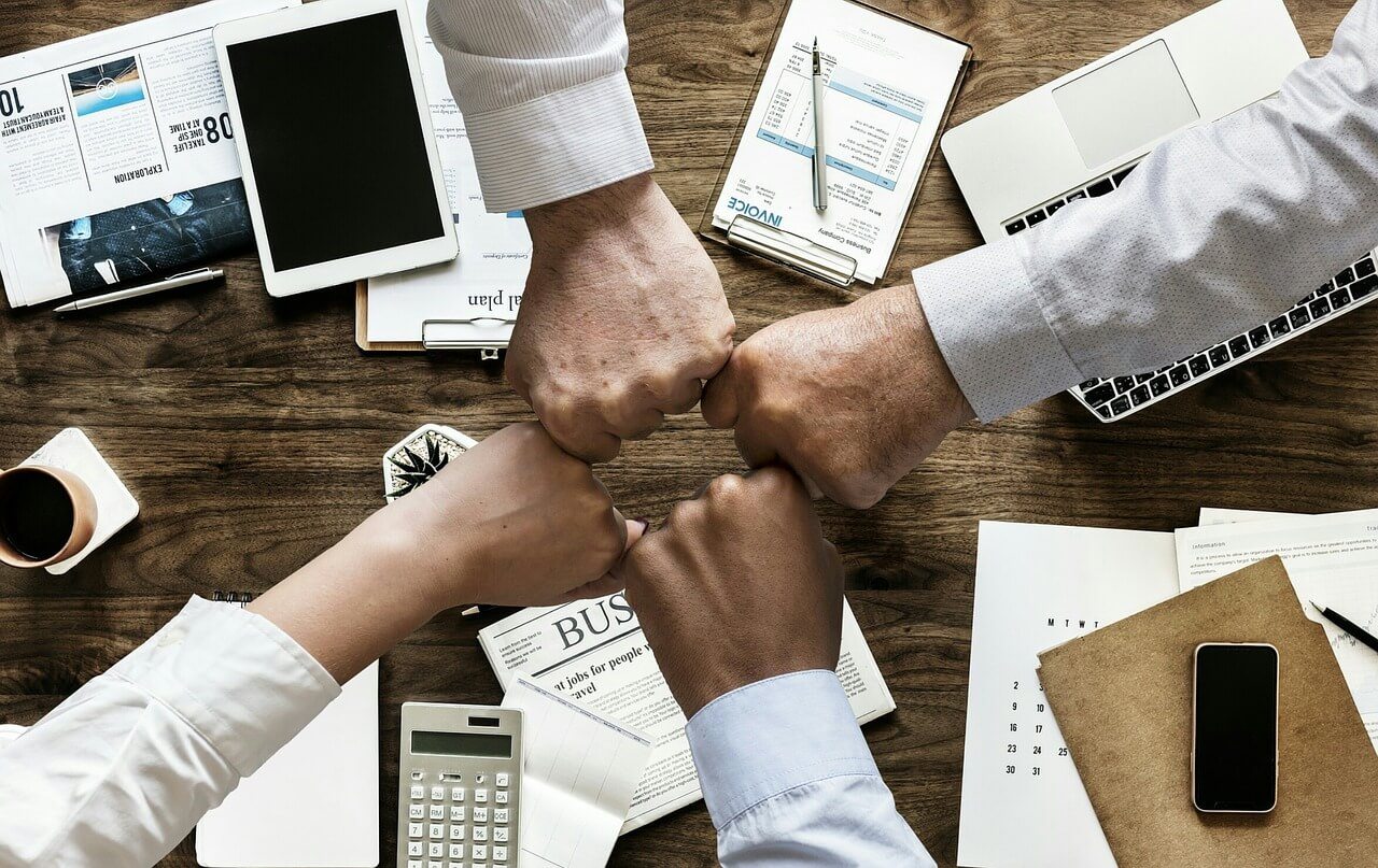 fist bump flatlay