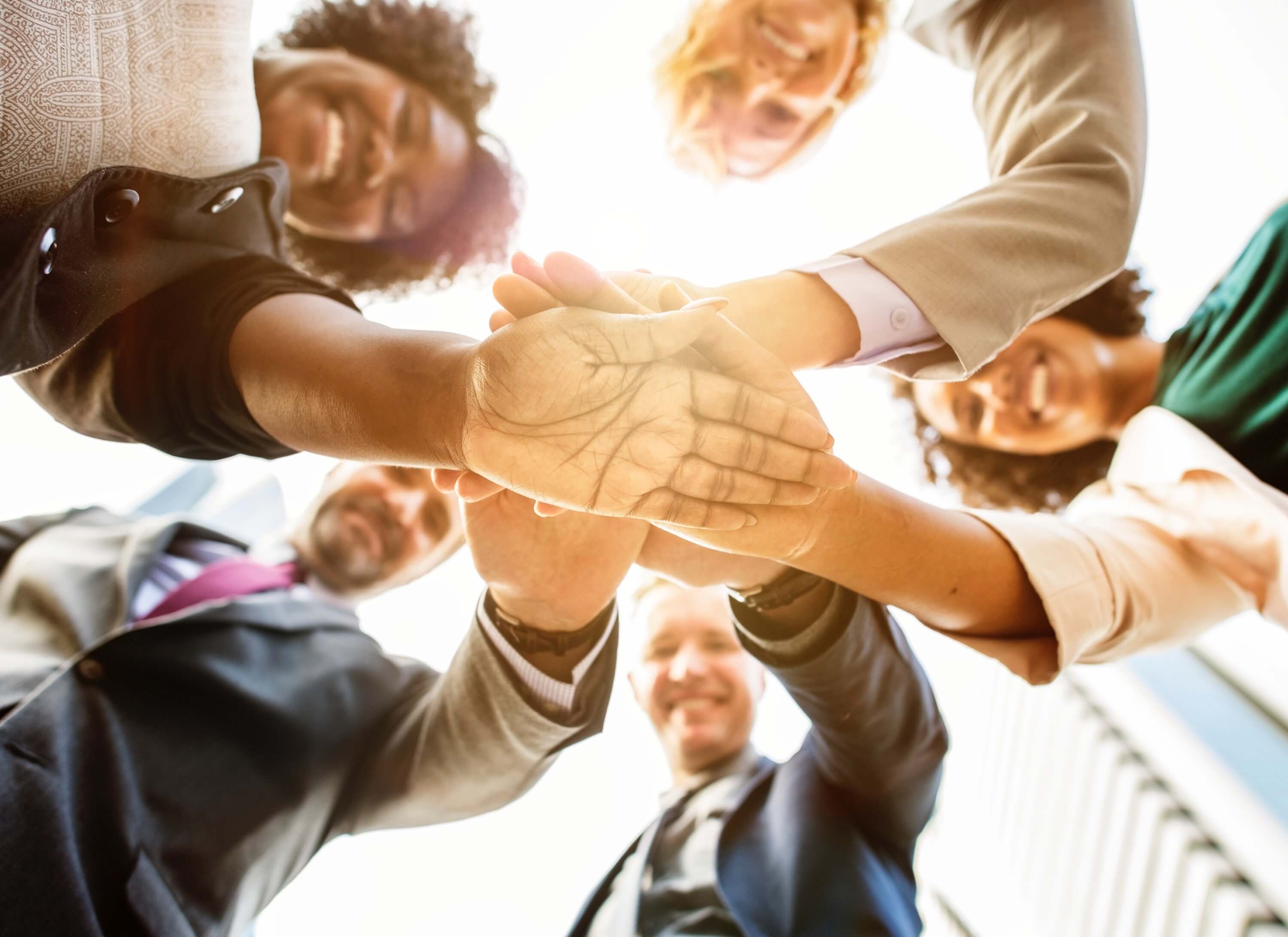 coworker huddle