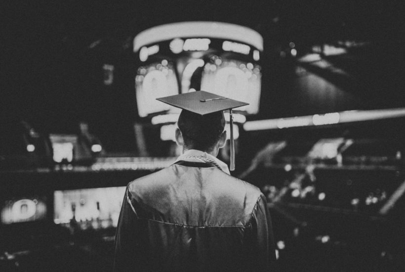 This picture show a man graduating from university.