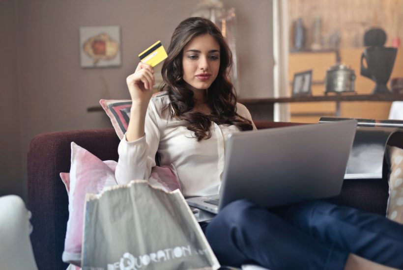 This picture show a woman making a digital payment.