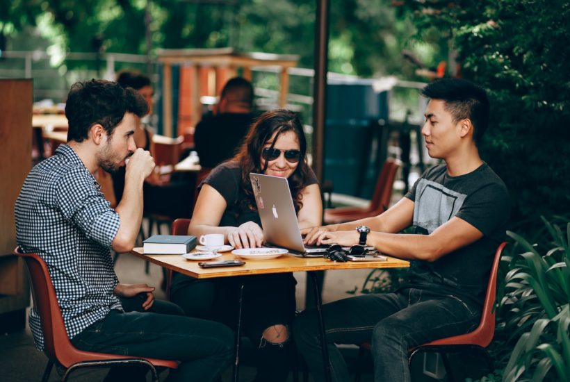 This picture show a group of people working.