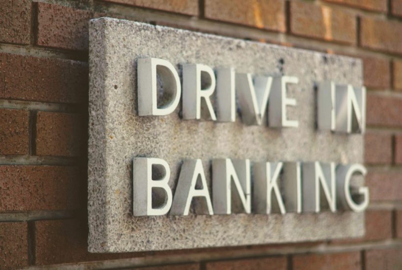 This picture show a drive in banking sign.