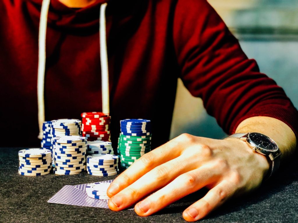 This picture show a person gambling.