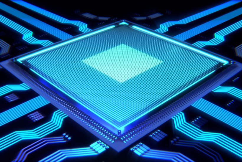 This picture shows a CPU representing the advance in AI technology.