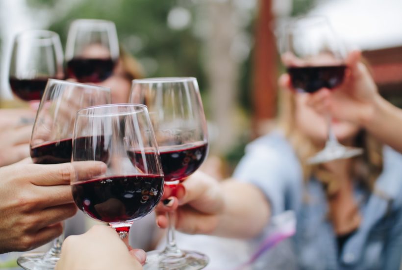 This picture show a group of people drinking wine.