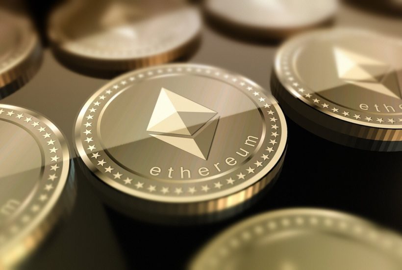 This picture show some Ethereum coins.