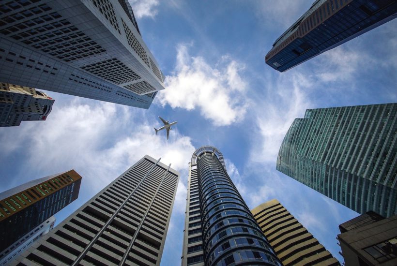 This picture show a couple of buildings.